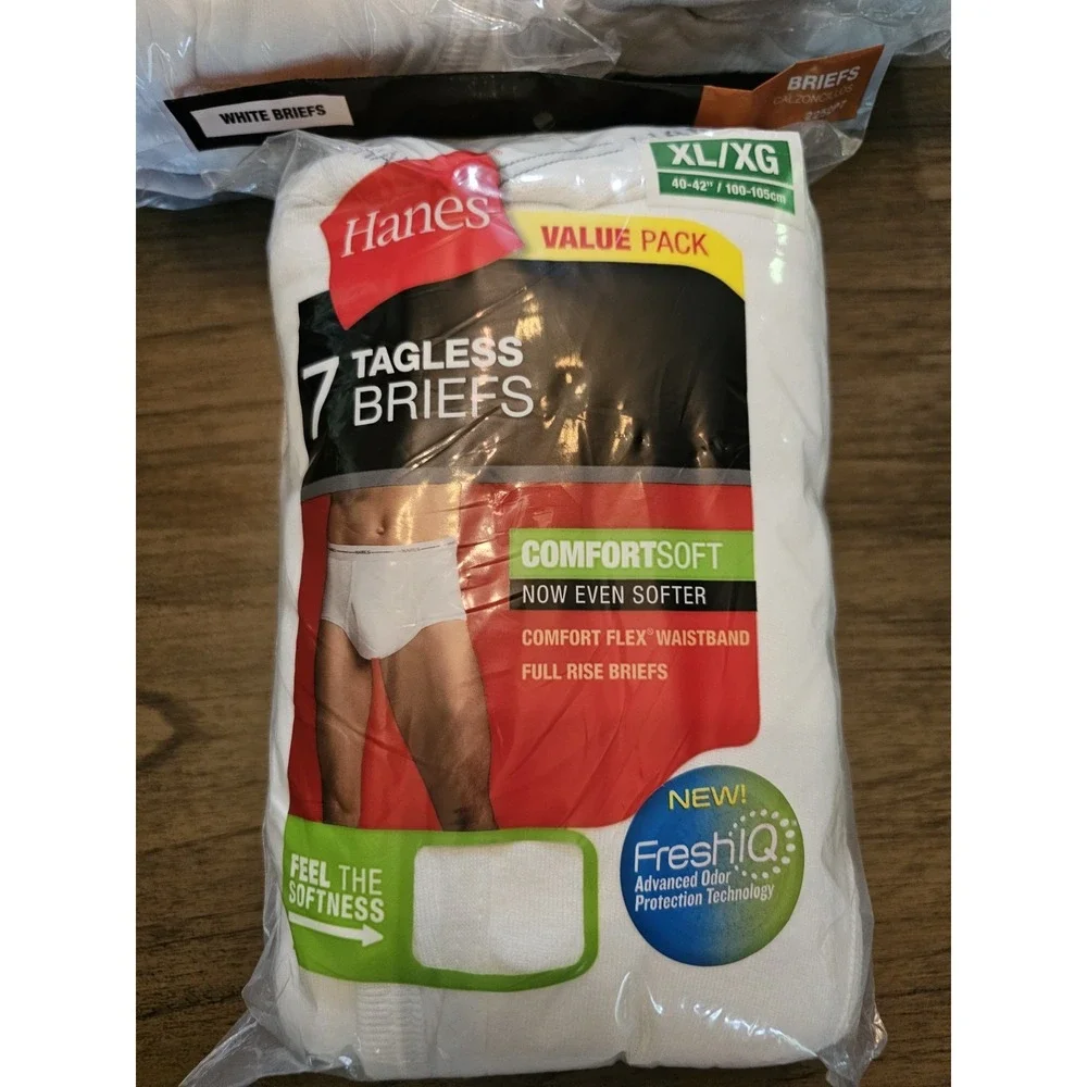 3- 7 Packs 2014 Hanes Men's White 100% Cotton Comfort Flex Briefs  Sz XL 40-42
